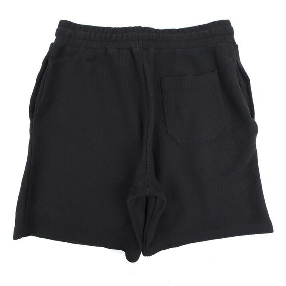 ZARA MAN Premium 90s Thick Woven Pull On Drawstring Knit Shorts Mens Large Black - Picture 6 of 8